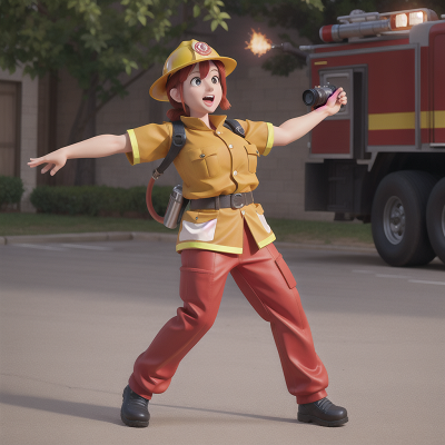 Image For Post Anime, dancing, firefighter, shield, dog, camera, HD, 4K, AI Generated Art