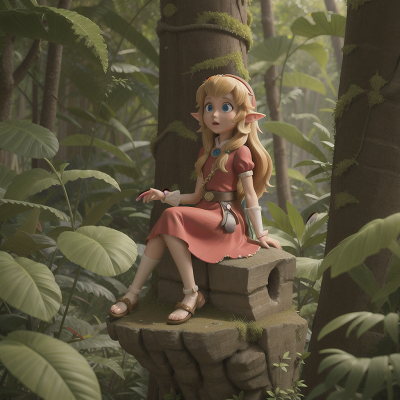 Image For Post Anime, scientist, princess, elf, bear, jungle, HD, 4K, AI Generated Art