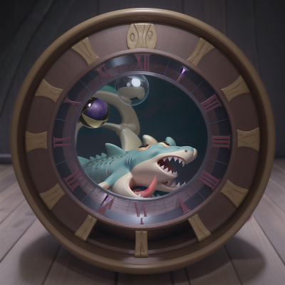 Image For Post Anime, clock, shark, witch's cauldron, crystal ball, alligator, HD, 4K, AI Generated Art
