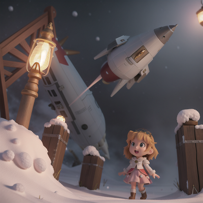Image For Post Anime, force field, rocket, lamp, princess, snow, HD, 4K, AI Generated Art