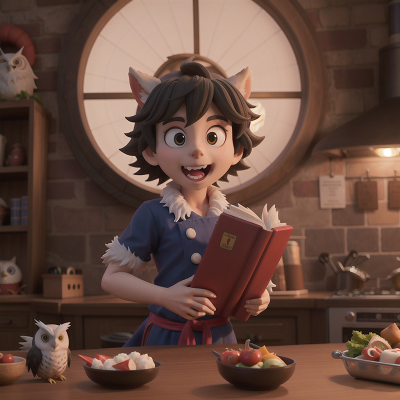 Image For Post Anime, werewolf, chef, submarine, book, owl, HD, 4K, AI Generated Art