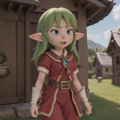 Image For Post Anime, elf, village, romance, cursed amulet, anger, HD, 4K, AI Generated Art