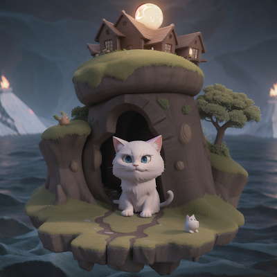 Image For Post Anime, ghost, island, wizard, cat, troll, HD, 4K, AI Generated Art