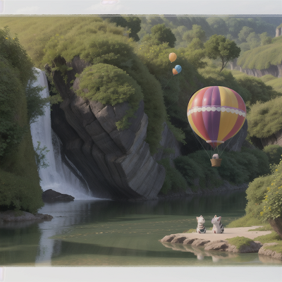 Image For Post Anime, river, zebra, island, balloon, crystal, HD, 4K, AI Generated Art