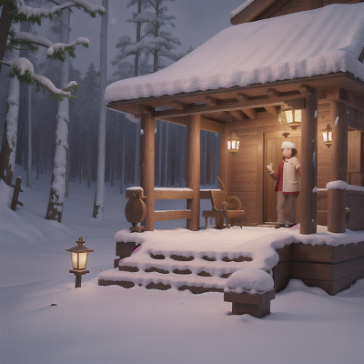 Image For Post Anime, snow, temple, treasure, forest, piano, HD, 4K, AI Generated Art