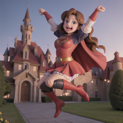 Image For Post Anime, jumping, joy, superhero, haunted mansion, medieval castle, HD, 4K, AI Generated Art