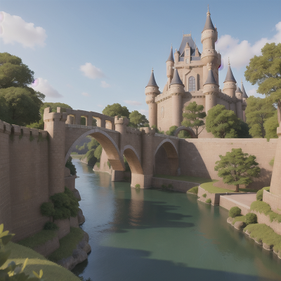 Image For Post Anime, castle, suspicion, maze, bridge, river, HD, 4K, AI Generated Art
