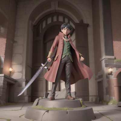 Image For Post Anime, sword, invisibility cloak, detective, earthquake, statue, HD, 4K, AI Generated Art