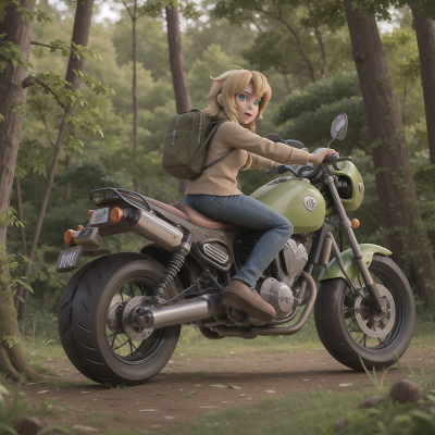 Image For Post Anime, motorcycle, ogre, forest, alien planet, bigfoot, HD, 4K, AI Generated Art