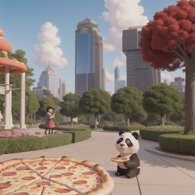 Image For Post Anime, park, panda, romance, pizza, skyscraper, HD, 4K, AI Generated Art