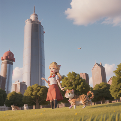 Image For Post Anime, teacher, cat, skyscraper, farmer, queen, HD, 4K, AI Generated Art