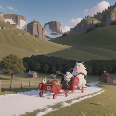 Image For Post Anime, sled, yeti, helicopter, farm, bicycle, HD, 4K, AI Generated Art