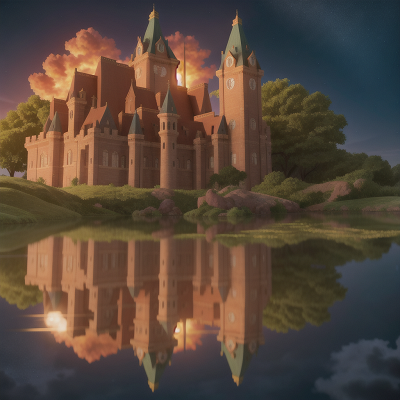 Image For Post Anime, phoenix, enchanted mirror, fairy, sasquatch, castle, HD, 4K, AI Generated Art