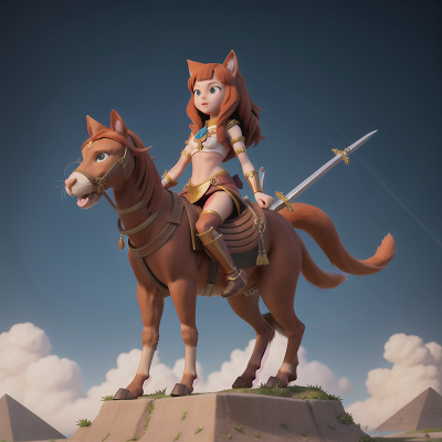 Image For Post Anime, pyramid, cat, centaur, sword, wizard, HD, 4K, AI Generated Art