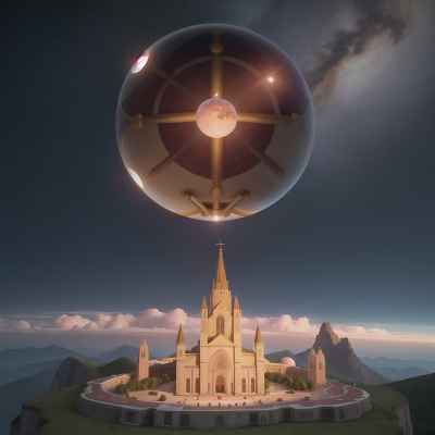 Image For Post Anime, firefighter, space station, crystal ball, cathedral, mountains, HD, 4K, AI Generated Art