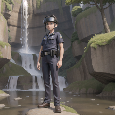 Image For Post Anime, virtual reality, museum, waterfall, map, police officer, HD, 4K, AI Generated Art