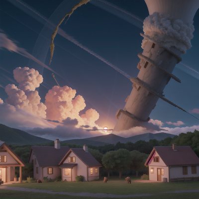 Image For Post Anime, tornado, shield, moonlight, earthquake, farmer, HD, 4K, AI Generated Art