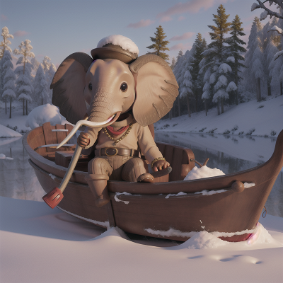 Image For Post Anime, elephant, musician, snow, boat, swamp, HD, 4K, AI Generated Art
