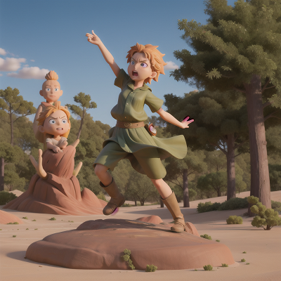 Image For Post Anime, anger, forest, wind, statue, desert, HD, 4K, AI Generated Art