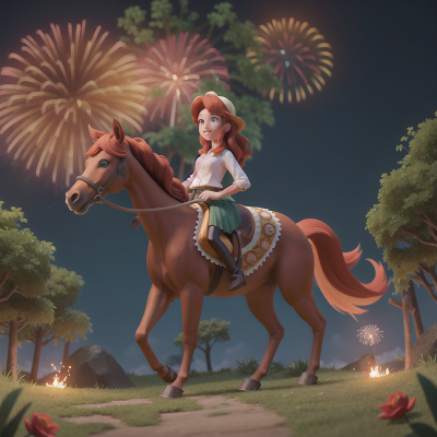Image For Post Anime, cathedral, forest, fireworks, centaur, telescope, HD, 4K, AI Generated Art
