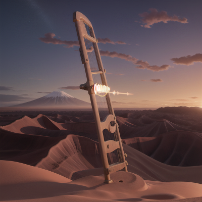 Image For Post Anime, desert, harp, telescope, flood, volcano, HD, 4K, AI Generated Art