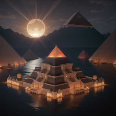 Image For Post Anime, pyramid, solar eclipse, hovercraft, ogre, underwater city, HD, 4K, AI Generated Art