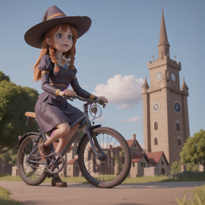 Image For Post Anime, witch, mummies, tower, bicycle, teacher, HD, 4K, AI Generated Art
