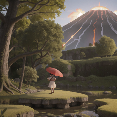 Image For Post Anime, umbrella, swamp, chef, volcano, key, HD, 4K, AI Generated Art