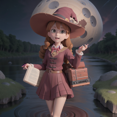 Image For Post Anime, witch, river, doctor, wormhole, accordion, HD, 4K, AI Generated Art