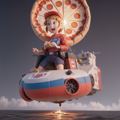 Image For Post Anime, hovercraft, drought, pizza, scientist, police officer, HD, 4K, AI Generated Art