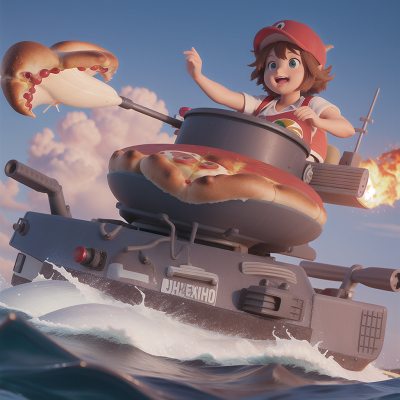Image For Post Anime, whale, pizza, tank, phoenix, hovercraft, HD, 4K, AI Generated Art