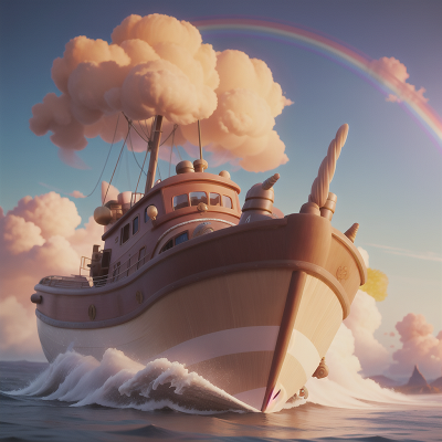 Image For Post Anime, sandstorm, unicorn, rainbow, farmer, boat, HD, 4K, AI Generated Art