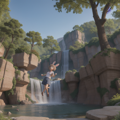 Image For Post Anime, betrayal, park, scientist, waterfall, rabbit, HD, 4K, AI Generated Art