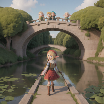 Image For Post Anime, bridge, space, elf, farm, knight, HD, 4K, AI Generated Art