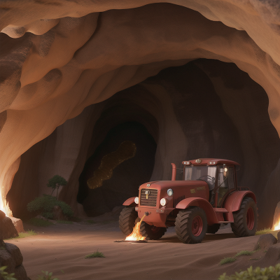 Image For Post Anime, cave, knight, volcano, museum, tractor, HD, 4K, AI Generated Art