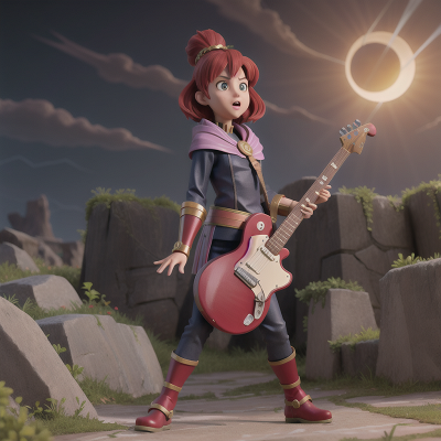 Image For Post Anime, wizard, gladiator, drought, electric guitar, solar eclipse, HD, 4K, AI Generated Art