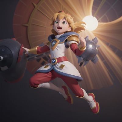 Image For Post Anime, king, spaceship, energy shield, solar eclipse, jumping, HD, 4K, AI Generated Art