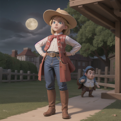 Image For Post Anime, park, cowboys, queen, dwarf, moonlight, HD, 4K, AI Generated Art
