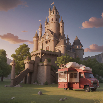 Image For Post Anime, medieval castle, spaceship, kraken, taco truck, enchanted forest, HD, 4K, AI Generated Art