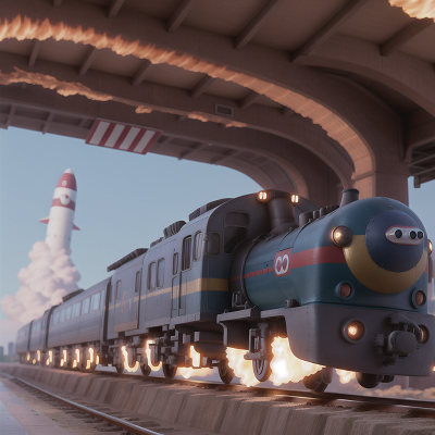 Image For Post Anime, rocket, tsunami, train, queen, museum, HD, 4K, AI Generated Art
