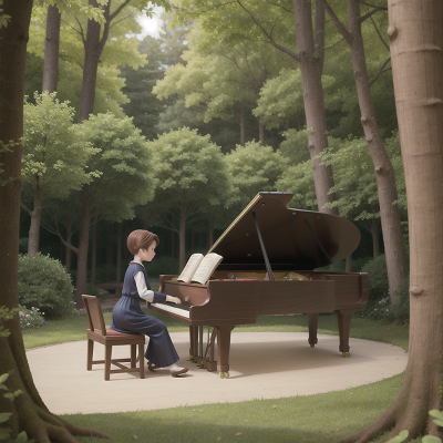 Image For Post Anime, enchanted forest, piano, museum, swimming, teacher, HD, 4K, AI Generated Art