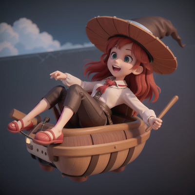 Image For Post Anime, virtual reality, accordion, boat, teleportation device, witch, HD, 4K, AI Generated Art