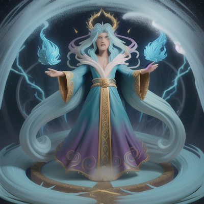 Image For Post | Anime, manga, Powerful Anime Sorcerer, glowing turquoise eyes and white flowing hair, in an enchanted forest, summoning an ancient spirit, majestic mythical beasts surrounding him, elaborate wizard robe with golden accents, fluid and detailed animation style, a magical and grandiose atmosphere. - [AI Art, Powerful Anime Sorcerers ](https://hero.page/examples/powerful-anime-sorcerers-stable-diffusion-prompt-library)