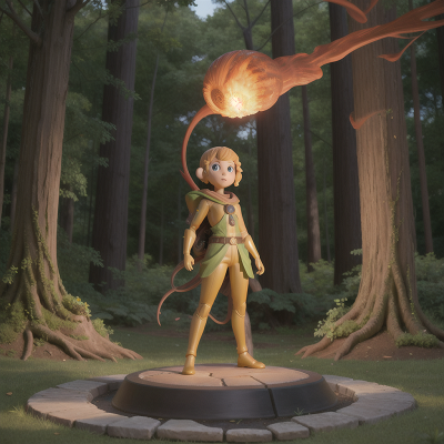 Image For Post Anime, statue, museum, fire, alien planet, forest, HD, 4K, AI Generated Art