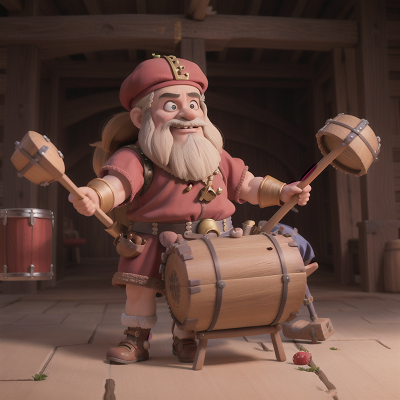 Image For Post Anime, treasure chest, drum, dwarf, king, zombie, HD, 4K, AI Generated Art