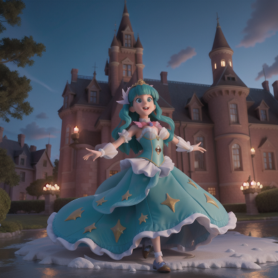 Image For Post Anime, castle, mermaid, dancing, haunted mansion, avalanche, HD, 4K, AI Generated Art