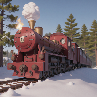 Image For Post Anime, train, snow, park, forest, pirate, HD, 4K, AI Generated Art