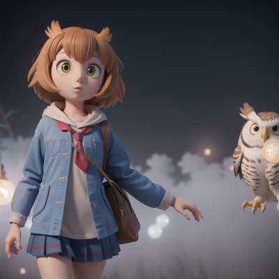 Image For Post Anime, owl, space, fog, confusion, school, HD, 4K, AI Generated Art