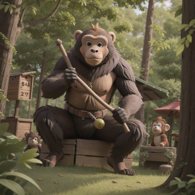 Image For Post Anime, monkey, market, bear, forest, knight, HD, 4K, AI Generated Art