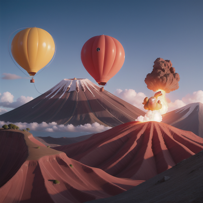 Image For Post Anime, balloon, alien planet, scientist, volcano, angel, HD, 4K, AI Generated Art